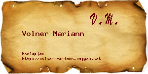 Volner Mariann névjegykártya