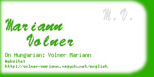 mariann volner business card